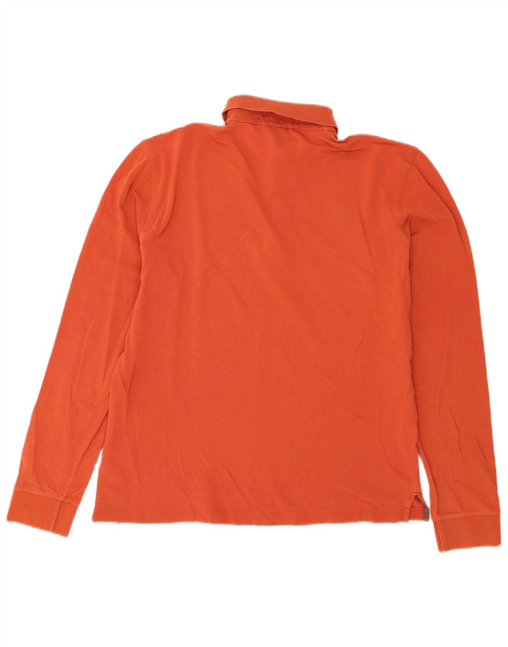 Camisa polo masculina de manga comprida Hugo Boss pequena laranja