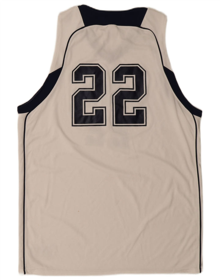 Russell Athletic Mens Graphic Vest Top Grande Poliéster Colorblock Branco