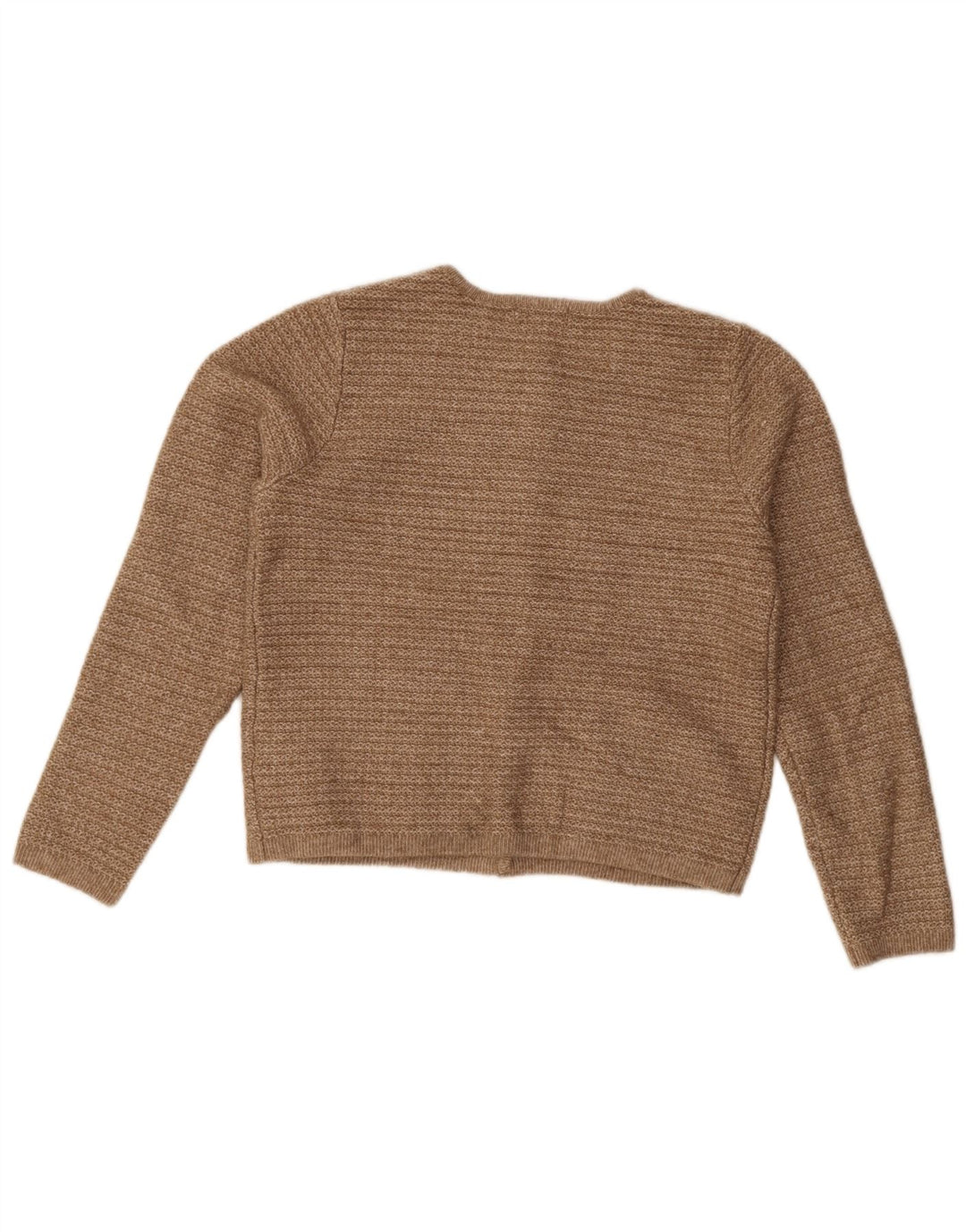 Suéter cardigã feminino Marks & Spencer Reino Unido 14 poliéster marrom médio