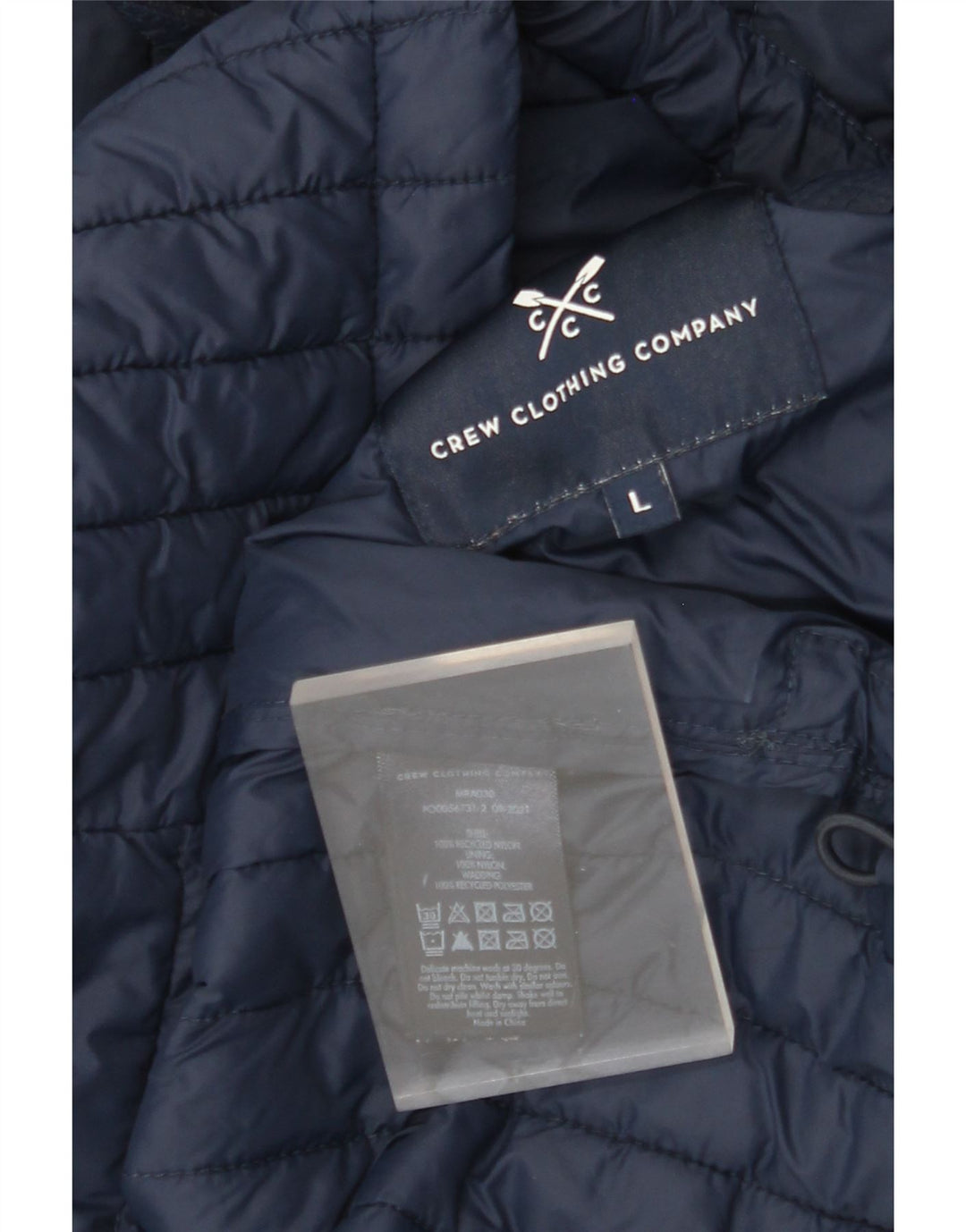 Jaqueta masculina acolchoada com capuz J. CREW Reino Unido 40 grande nylon azul marinho