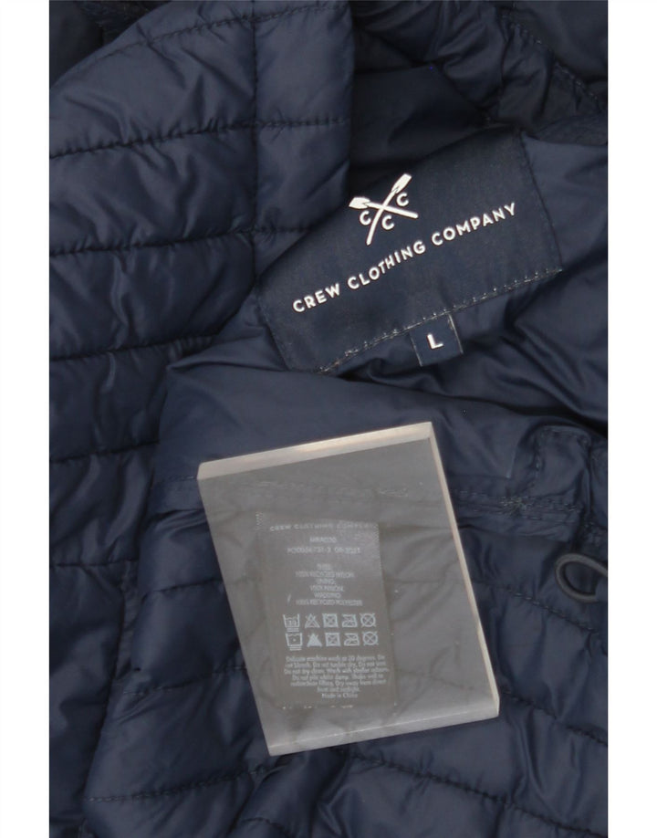 Jaqueta masculina acolchoada com capuz J. CREW Reino Unido 40 grande nylon azul marinho