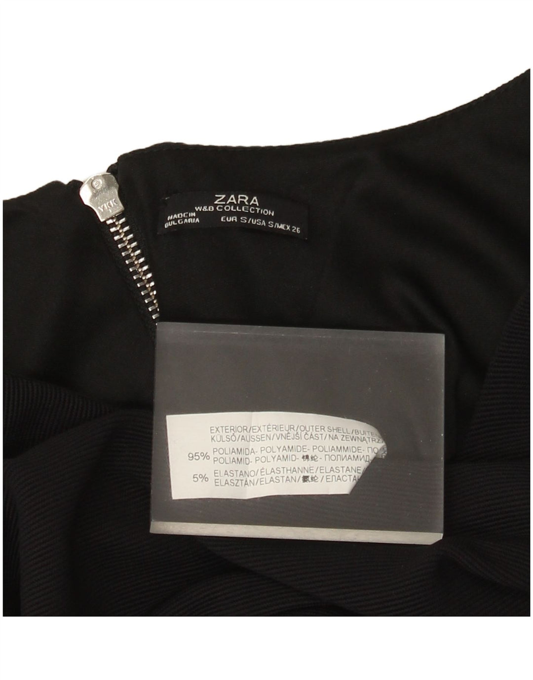 Vestido bodycon feminino sem mangas Zara Reino Unido 8 pequeno preto poliamida