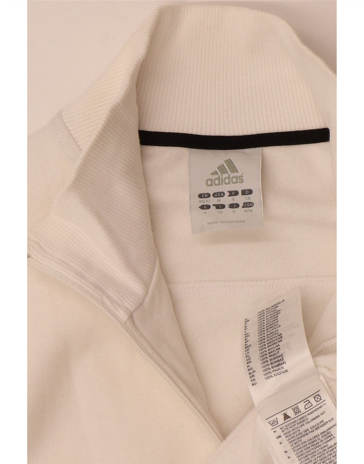 ADIDAS Mens Tracksuit Top Jacket UK 40/42 Médio Algodão Branco