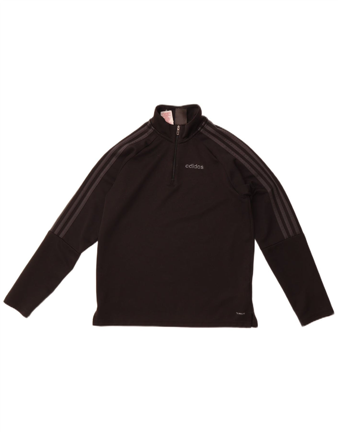 Adidas Meninos Climalite Zip Neck Pullover Treino Top 13-14 Anos Preto