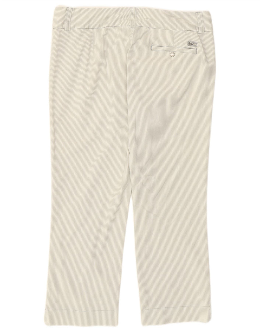 Calça cropped feminina Calvin Klein para golfe US 12 médio W30 L23 cinza listrado