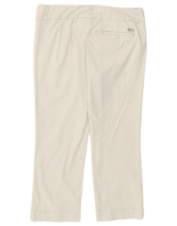 Calça cropped feminina Calvin Klein para golfe US 12 médio W30 L23 cinza listrado