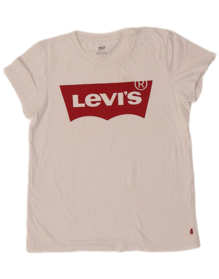 Camiseta feminina gráfica Levi's UK 12 médio branco
