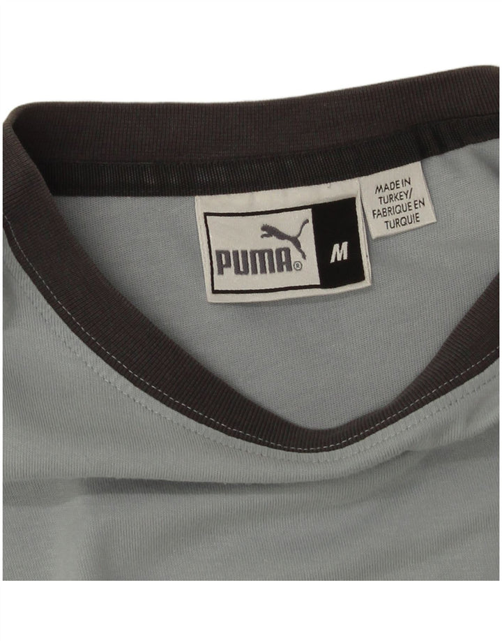Puma Camiseta feminina gráfica Top UK 14 Medium Blue Colourblock