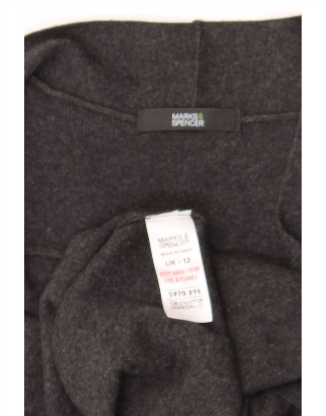 Suéter cardigã feminino sem mangas Marks & Spencer Reino Unido 12 cinza médio