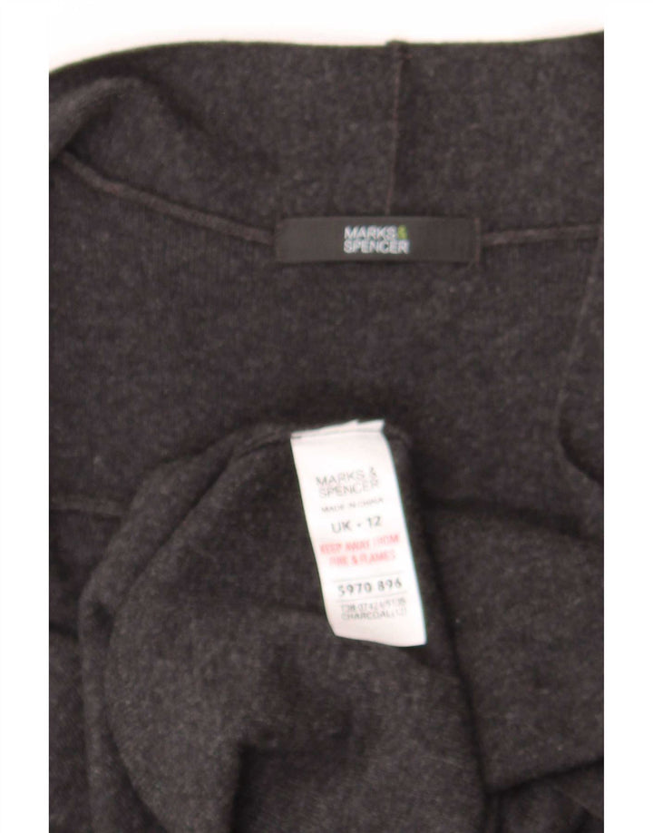Suéter cardigã feminino sem mangas Marks & Spencer Reino Unido 12 cinza médio