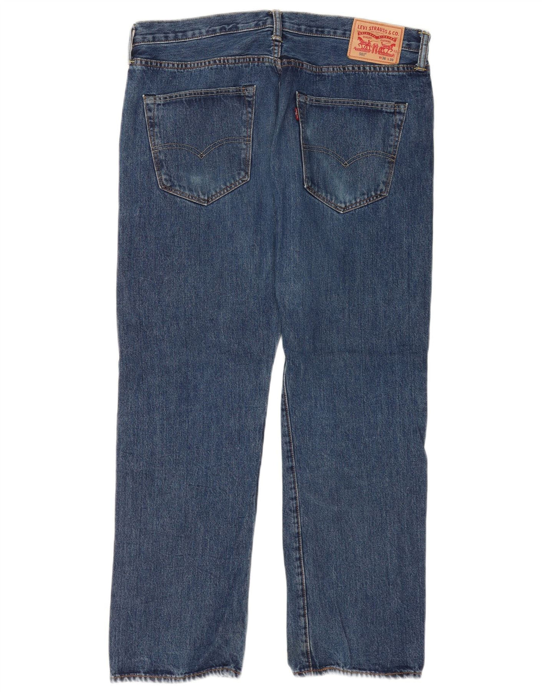 Calça jeans masculina Levi's 501 Regular Fit Straight W36 L30 Azul Algodão