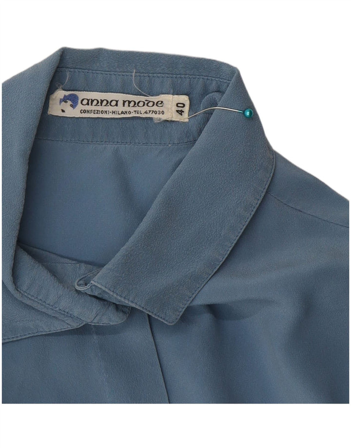 Blusa Camisa Feminina Vintage EU 40 Azul Médio