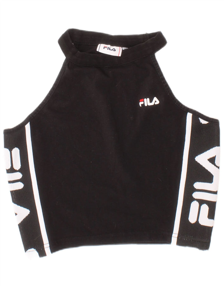 Fila Womens Graphic Crop Top XS Algodão Preto