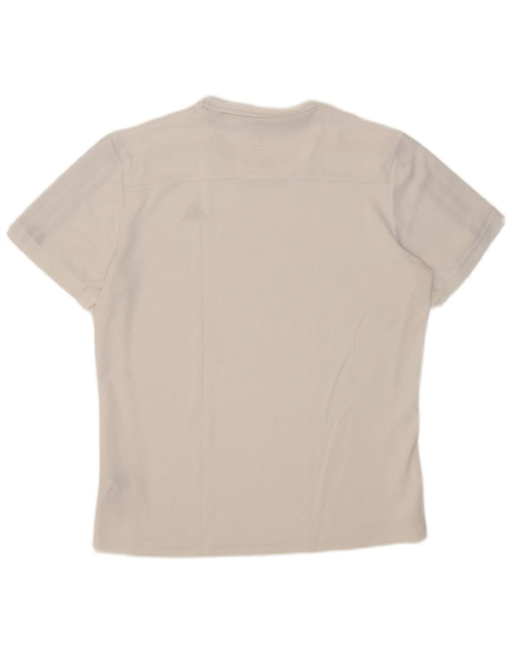 Adidas Mens Climalite Camiseta Top Médio Poliéster Branco