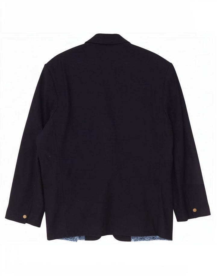 Pollini Jaqueta Blazer Masculina com 2 Botões Reino Unido 38 Lã Azul Marinho Médio