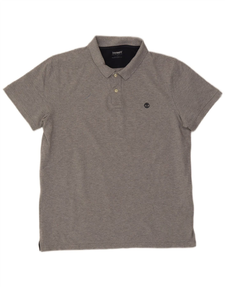 Camisa polo masculina Timberland grande algodão cinza