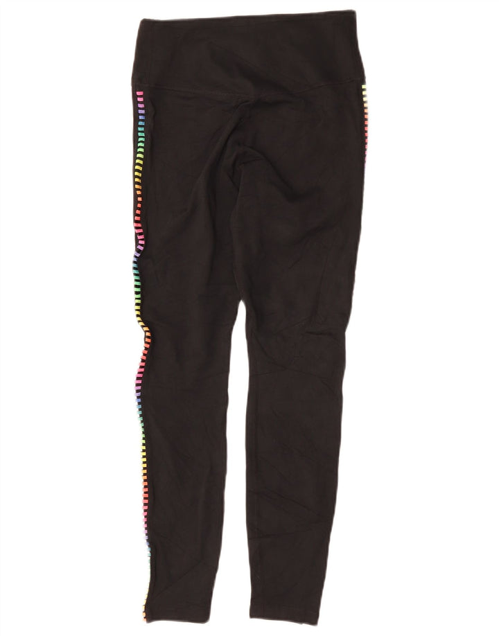 Leggings Nike Womens Dri Fit UK 8 Pequeno Poliéster Geométrico Preto