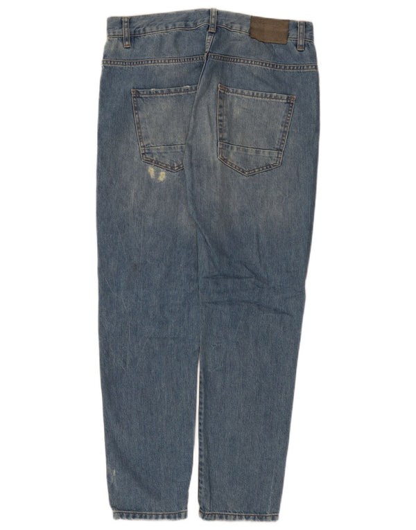 Zara Mens Distressed Slim Jeans EU 40 Médio W31 L28 Azul