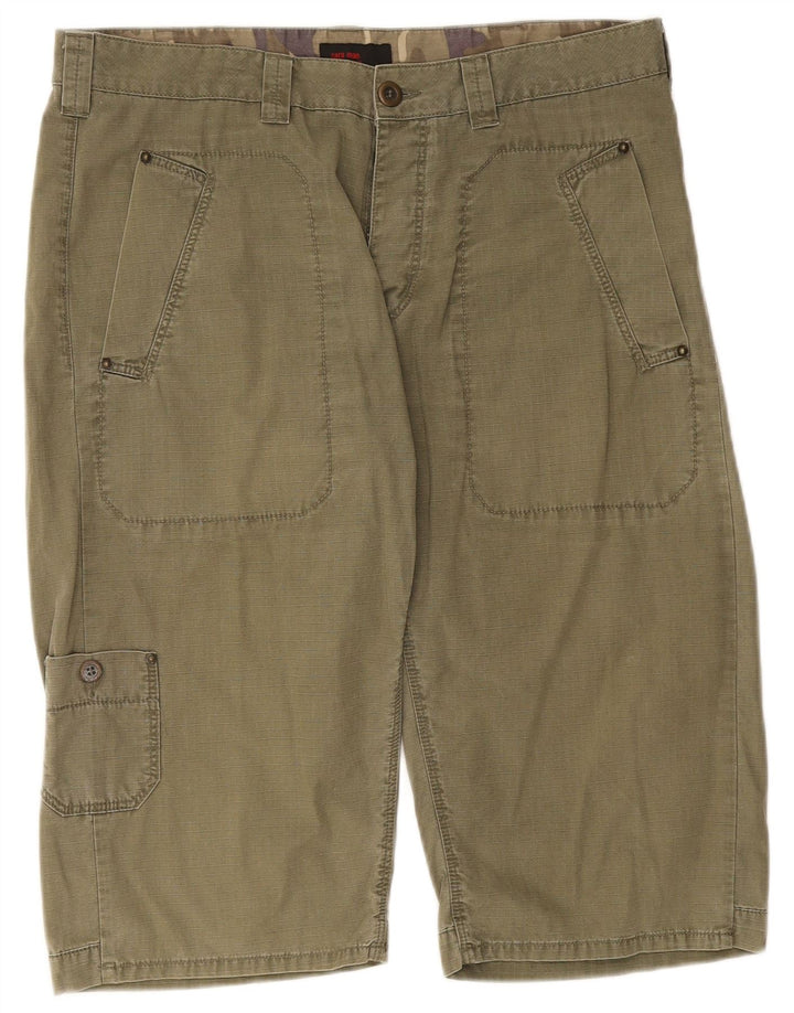 ZARA Mens Cargo Shorts EU 46 XL W36 Algodão Cáqui