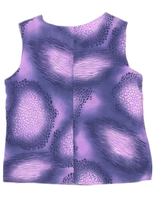 Blusa feminina vintage sem mangas Top IT 44 médio roxo manchado