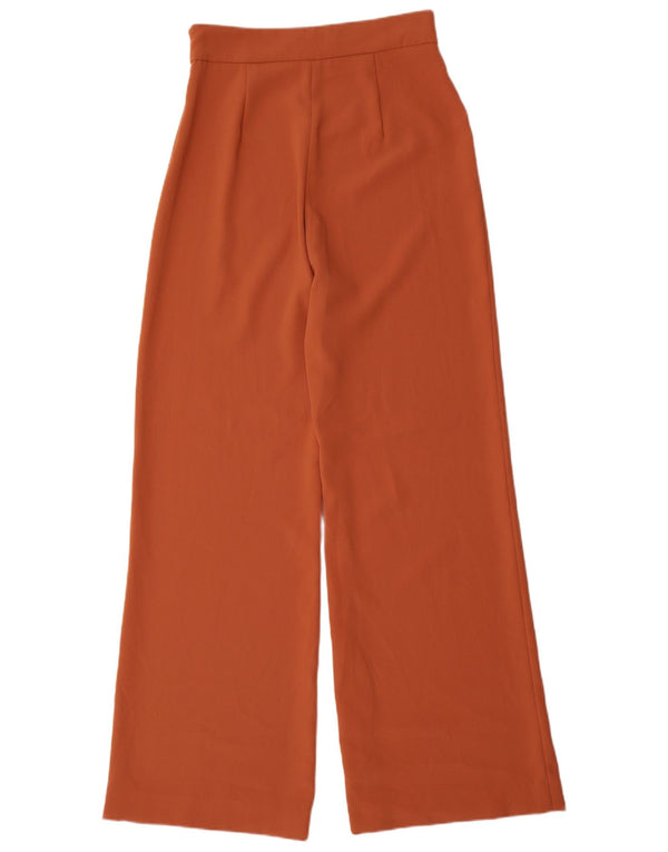 Zara Calça feminina casual de perna larga médio W28 L34 marrom