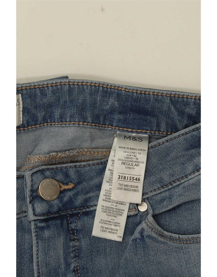 Calça jeans feminina Marks & Spencer Sienna Straight UK 14 médio W30 L30 azul