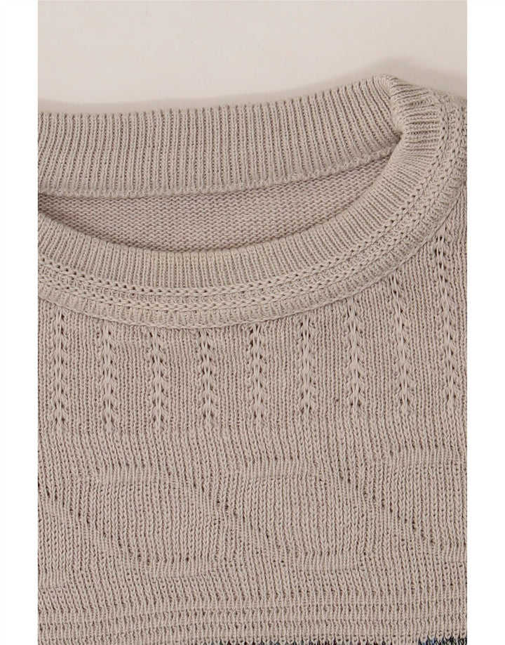 VINTAGE Mens Crew Neck Jumper Sweater Medium Grey Vintage Vintage and Second-Hand Vintage from Messina Hembry 