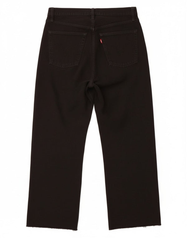 Jeans femininos Levi's Ribcage recortados W28 L24 preto