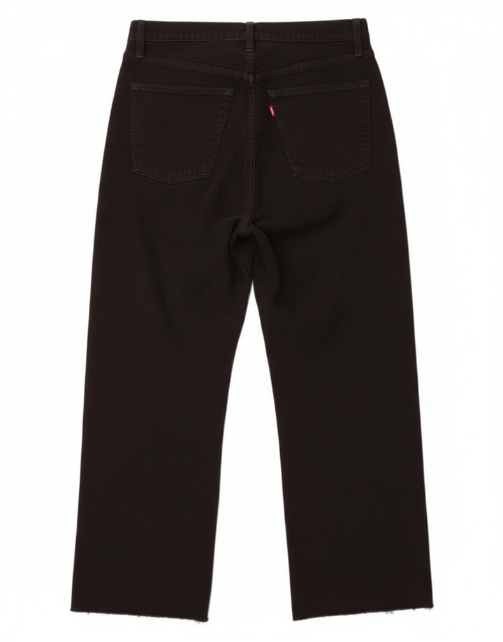 Jeans femininos Levi's Ribcage recortados W28 L24 preto