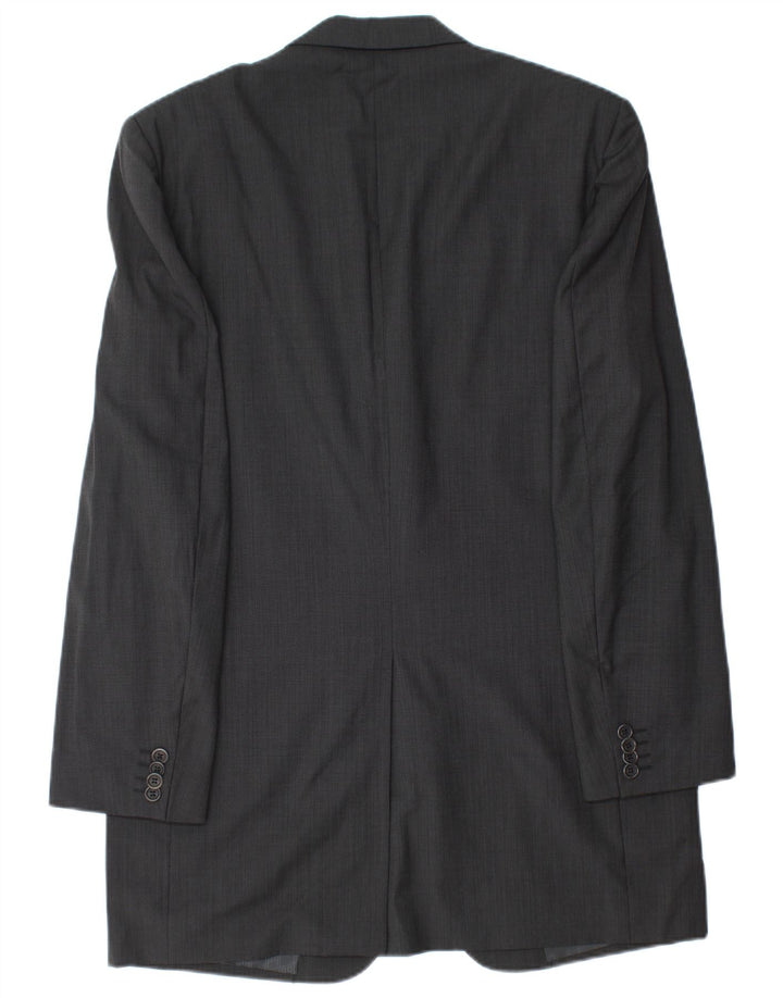 Jaqueta blazer masculina Carlo Pignatelli com 3 botões IT 50 grande lã virgem cinza