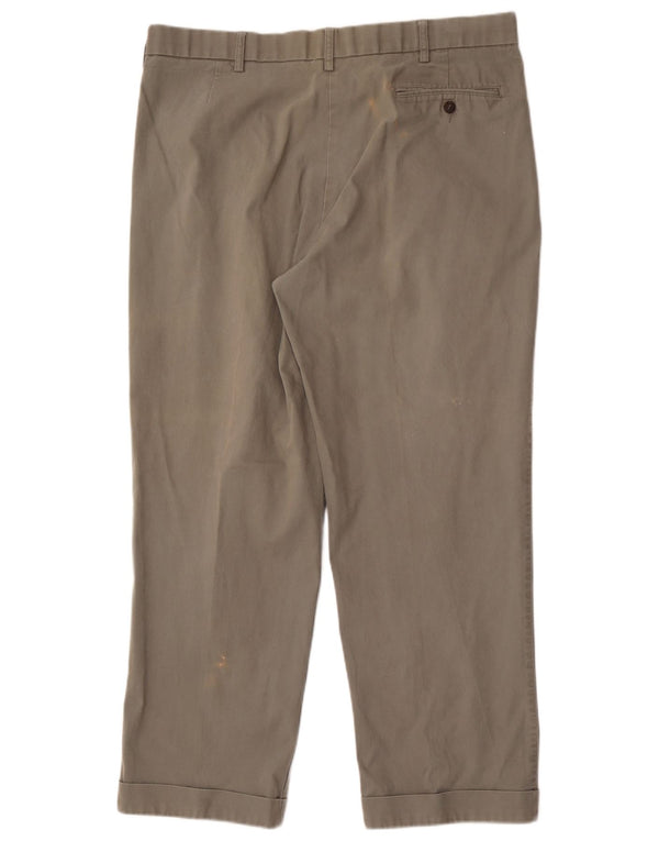 Calça masculina Marks & Spencer com pegged terno W40 L31 algodão cáqui
