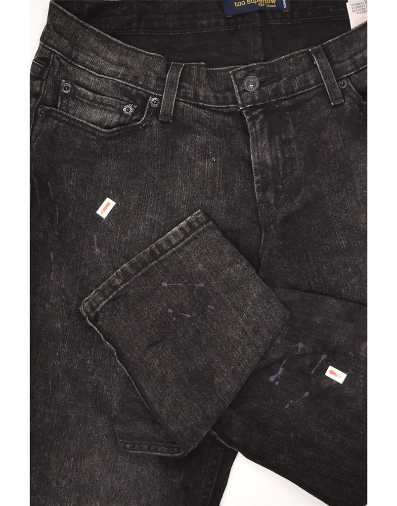 LEVI'S Womens 524 Super Low Slim Jeans UK 11 Large W34 L33  Black Cotton | Vintage Levi's | Thrift | Second-Hand Levi's | Used Clothing | Messina Hembry 