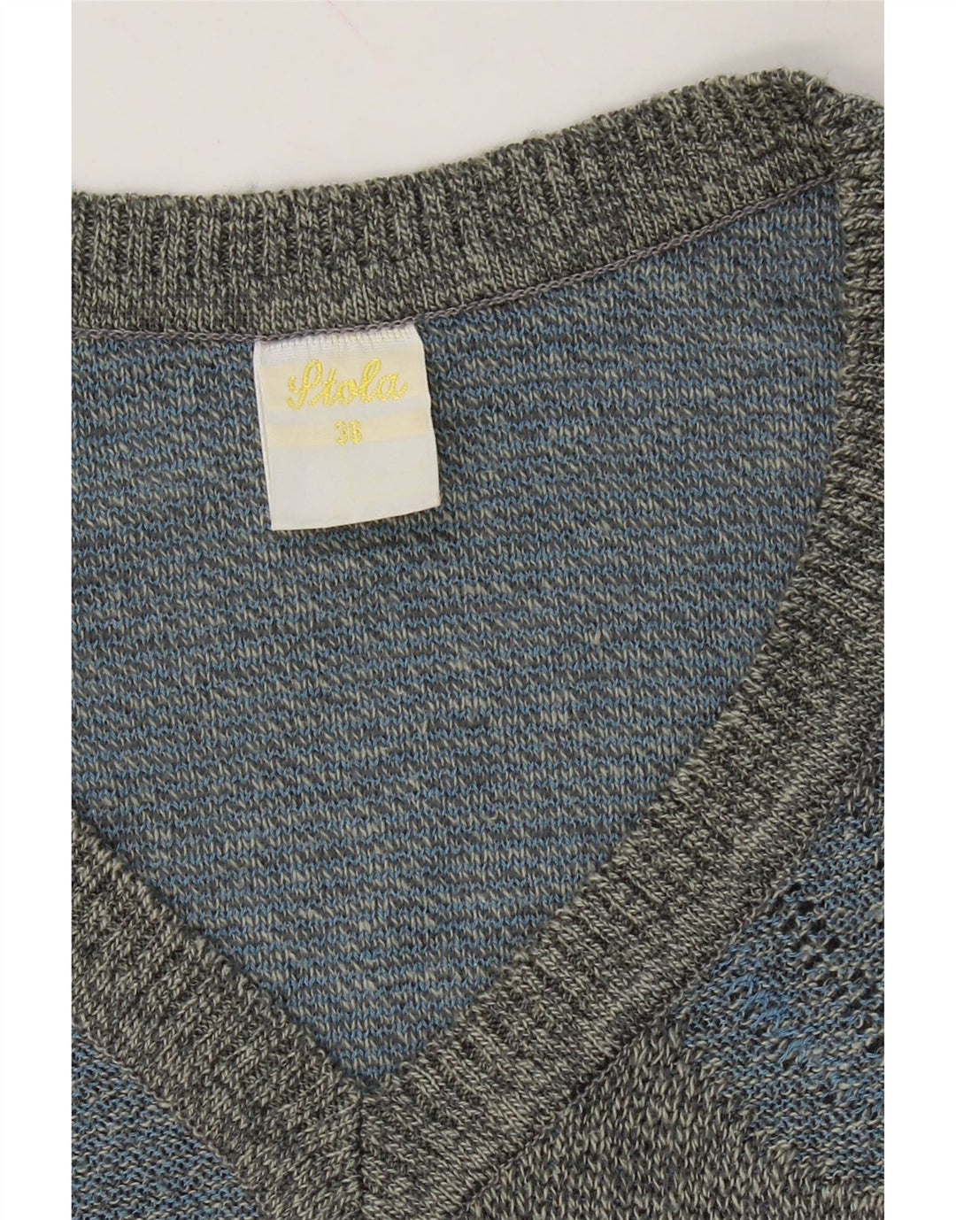 LIOLA Womens Vest Tank Top EU 38 Medium Grey Colourblock Vintage Liola and Second-Hand Liola from Messina Hembry 