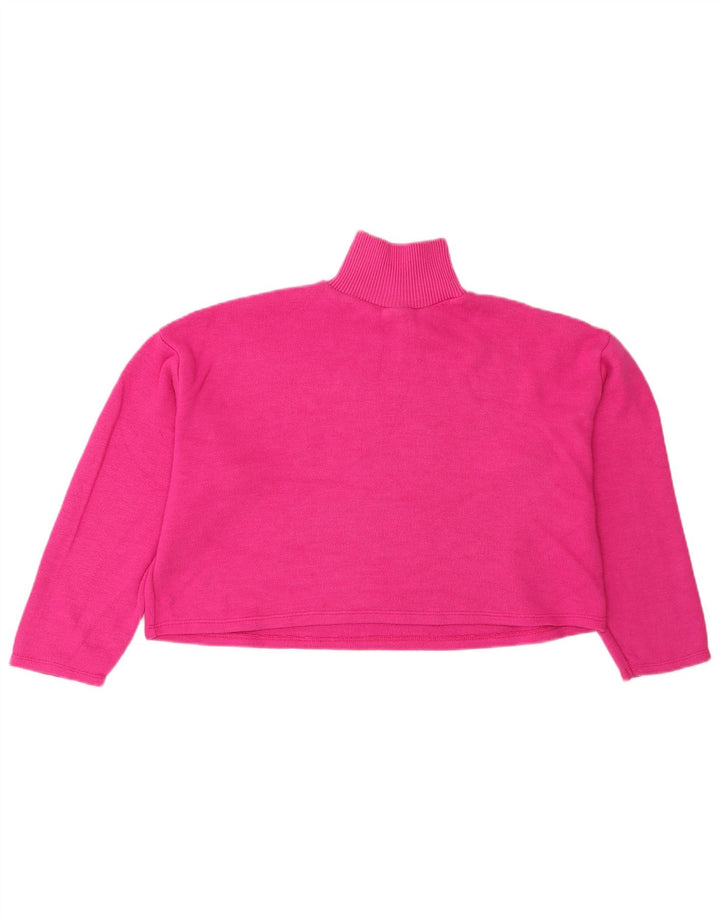 Suéter feminino Zara com gola alta e gola tartaruga, Reino Unido 10 pequeno rosa