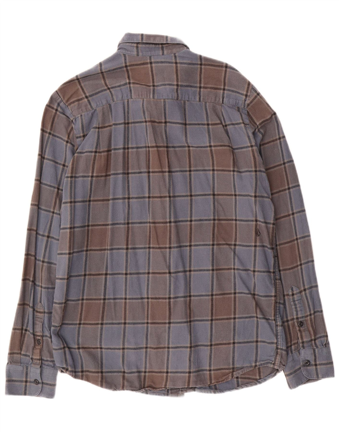 Camisa masculina de flanela de ajuste moderno Volcom grande algodão xadrez azul