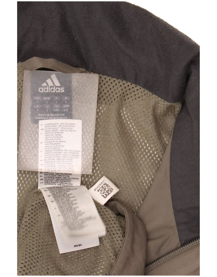 Jaqueta de chuva masculina Adidas UK 40 grande caqui nylon