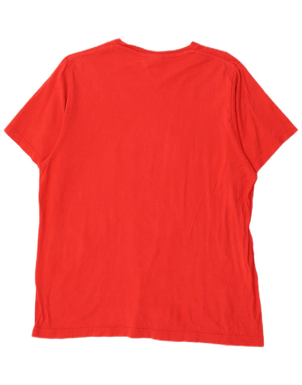 Adidas Mens Graphic T-Shirt Top Grande Algodão Vermelho