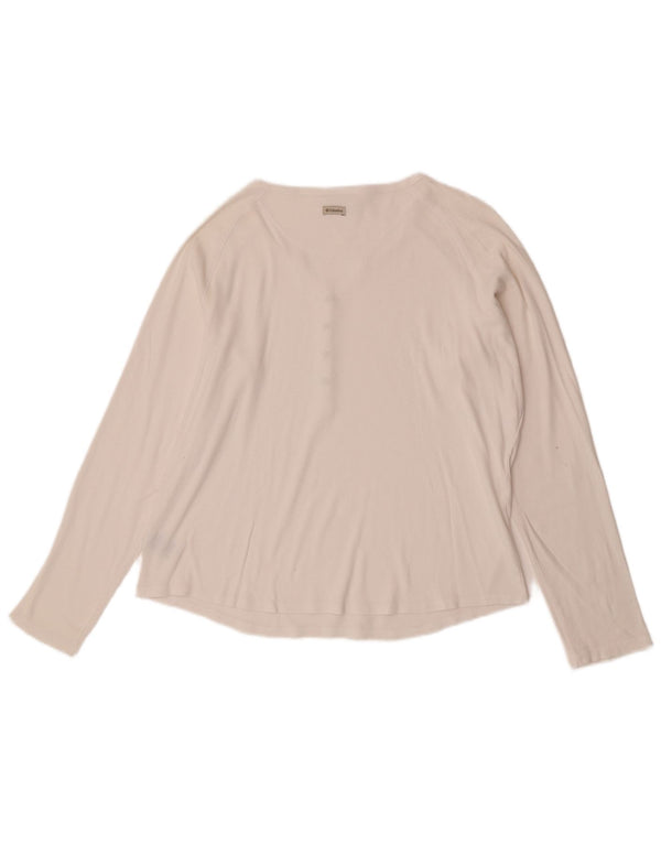 Top feminino Columbia de manga comprida UK 18 XL algodão branco