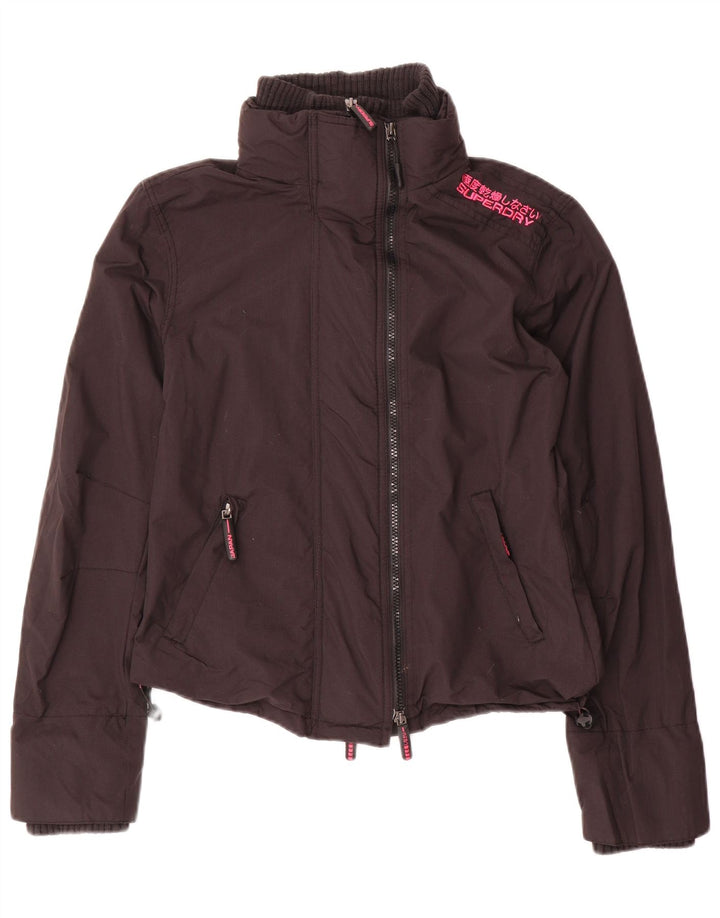 Jaqueta corta-vento feminina Superdry Windcheater Graphic UK 12 médio preto