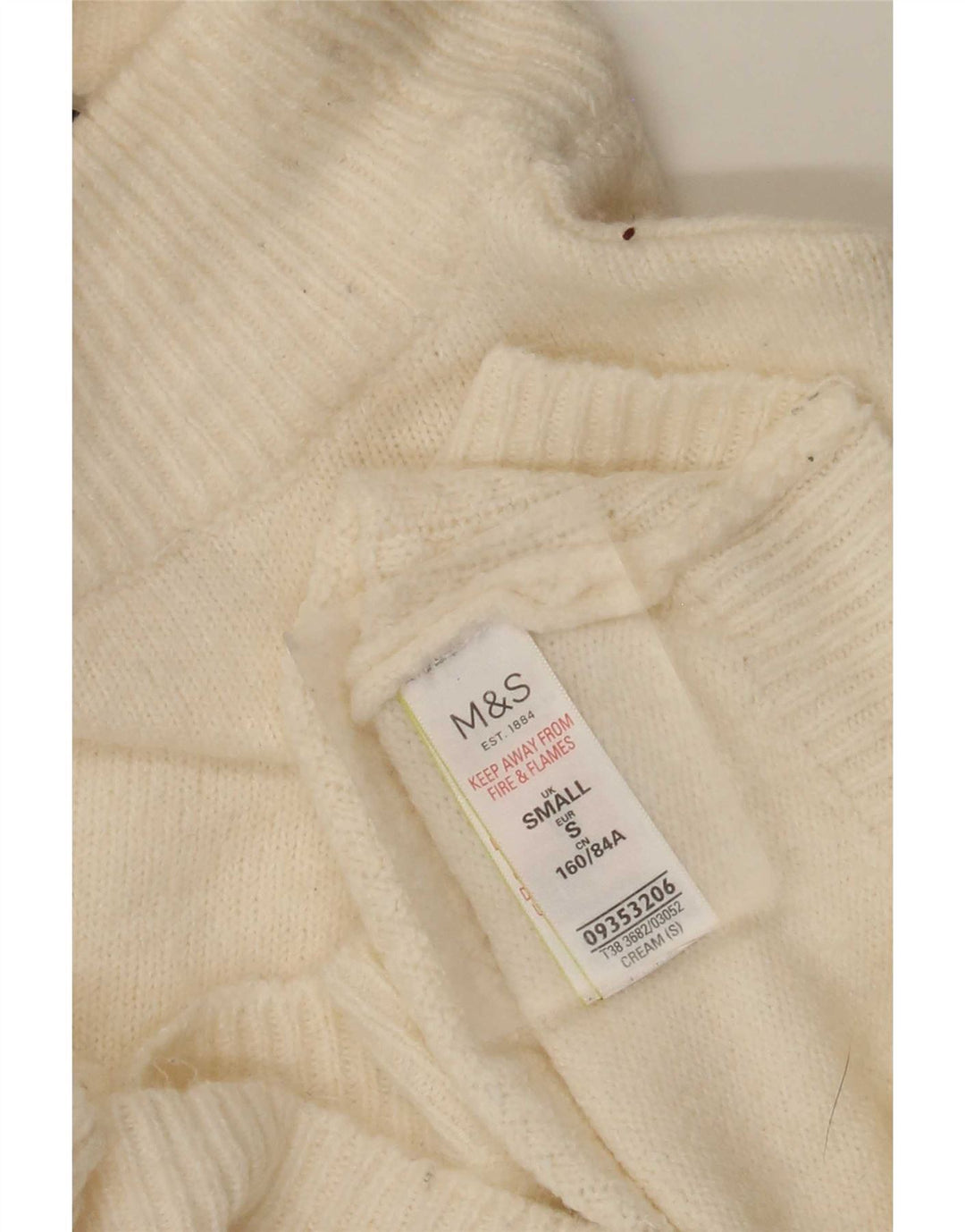 Suéter feminino Marks & Spencer com gola tartaruga Reino Unido 10 pequeno bege