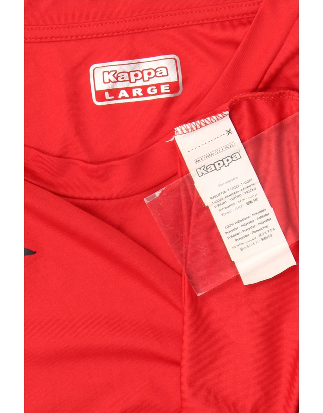 Camiseta gráfica masculina Kappa Top grande poliéster vermelho