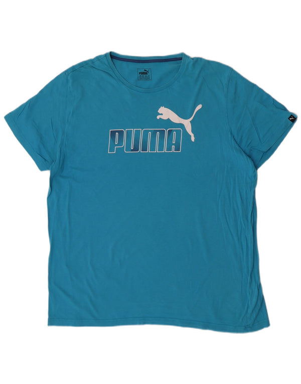 Camiseta masculina gráfica Puma Top 2XL algodão azul