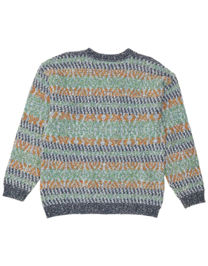 Suéter masculino North Pole com gola redonda grande geométrico multicolorido