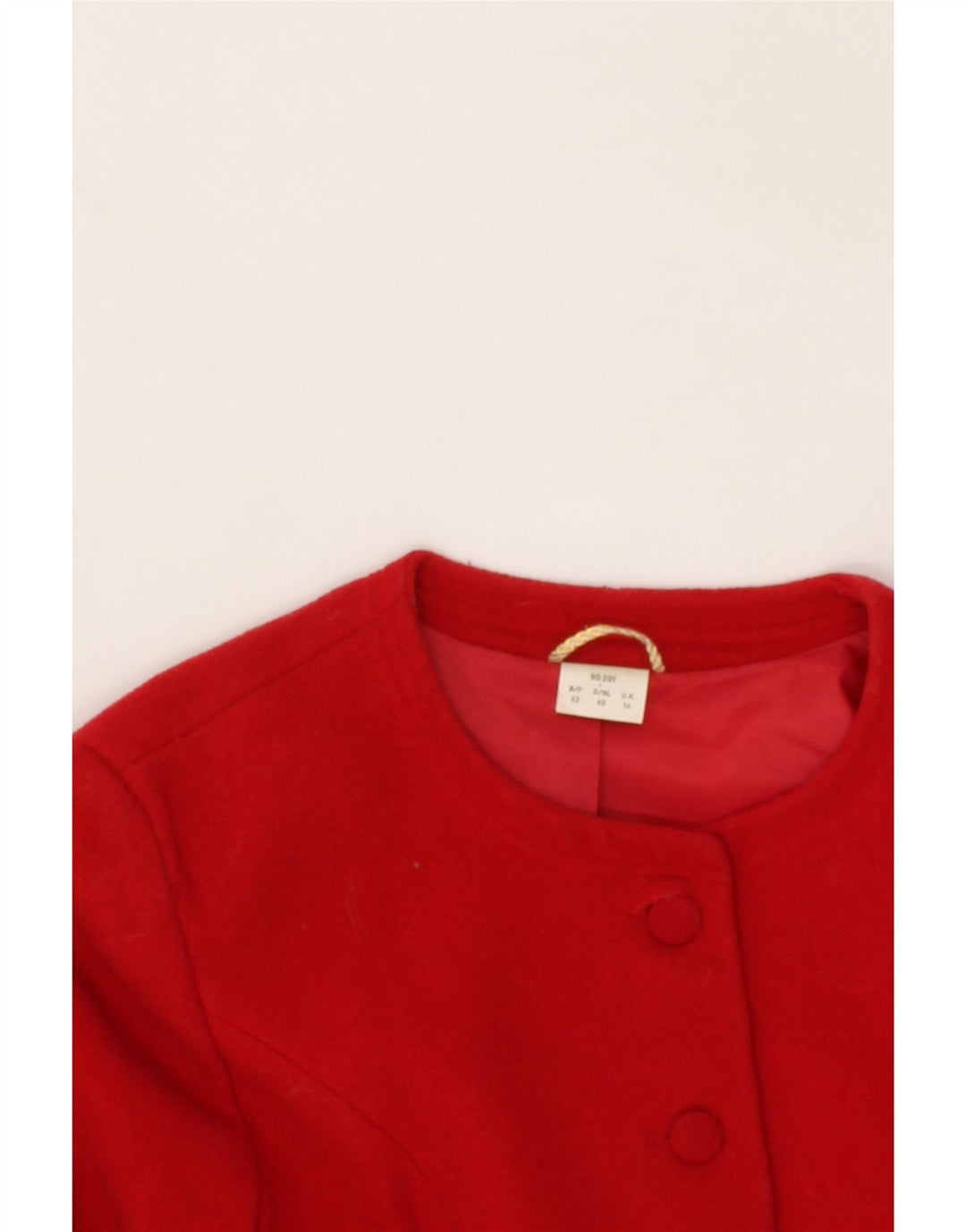 Jaqueta blazer feminina VINTAGE com 5 botões Reino Unido 14 grande lã vermelha
