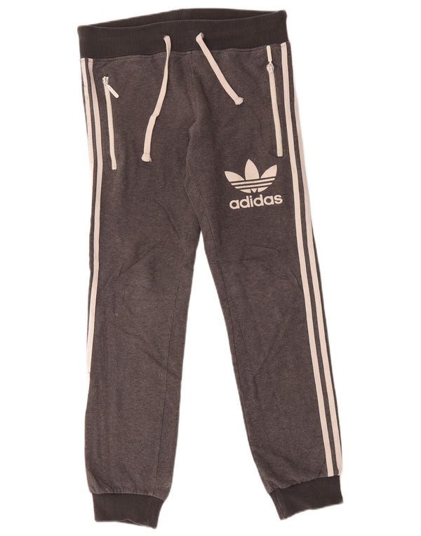 Adidas Womens Graphic Tracksuit Calças Joggers UK 10 Pequeno Cinza Flecked