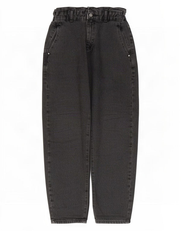Calça jeans feminina Zara cintura alta cortada EU 36 XS W26 L25 algodão cinza