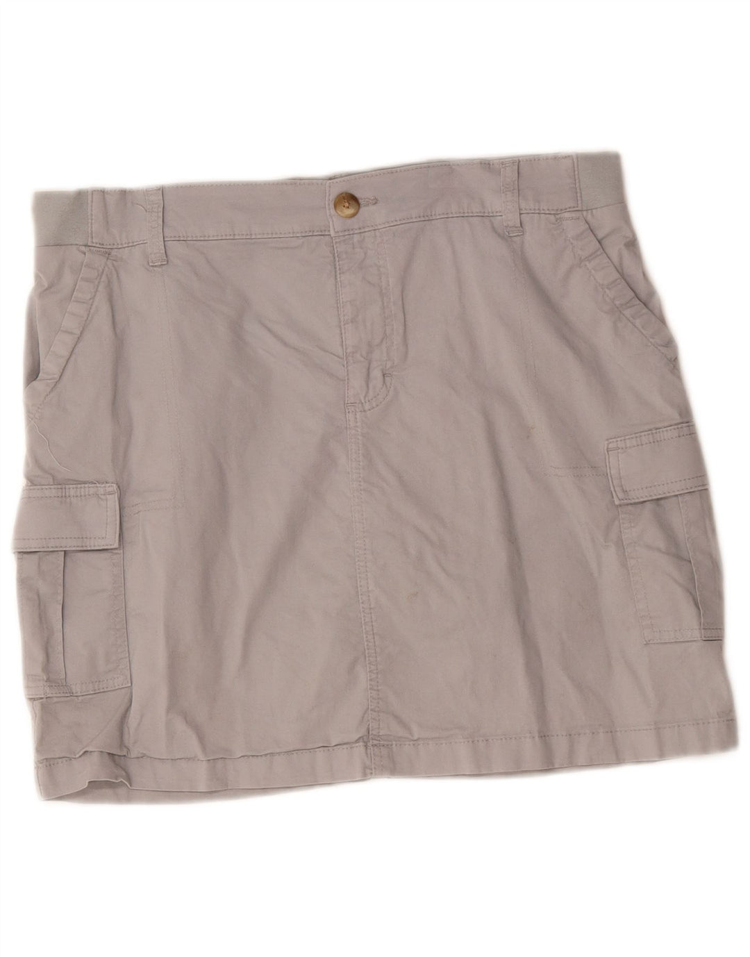 LEE Saia feminina skort regular fit midrise cargo US 14 XL W36 algodão cinza