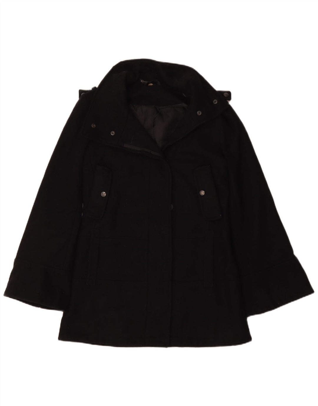 Topshop Womens Oversized Pea Coat UK 6 XS Poliéster Preto