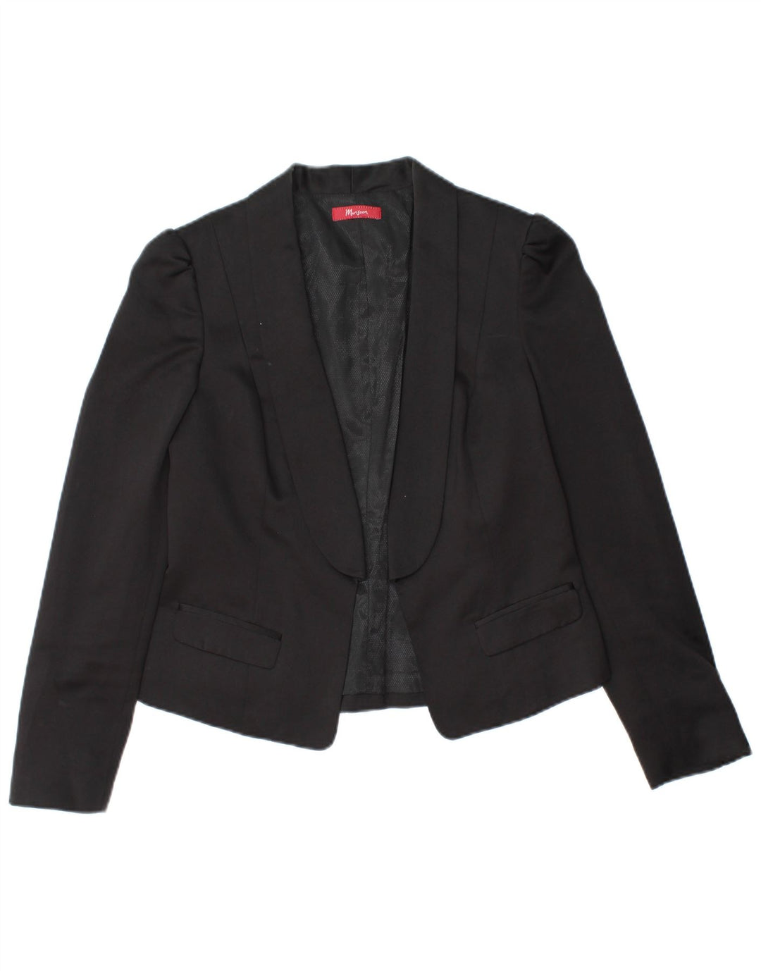 Jaqueta blazer feminina aberta MONSOON Reino Unido 10 poliéster preto pequeno