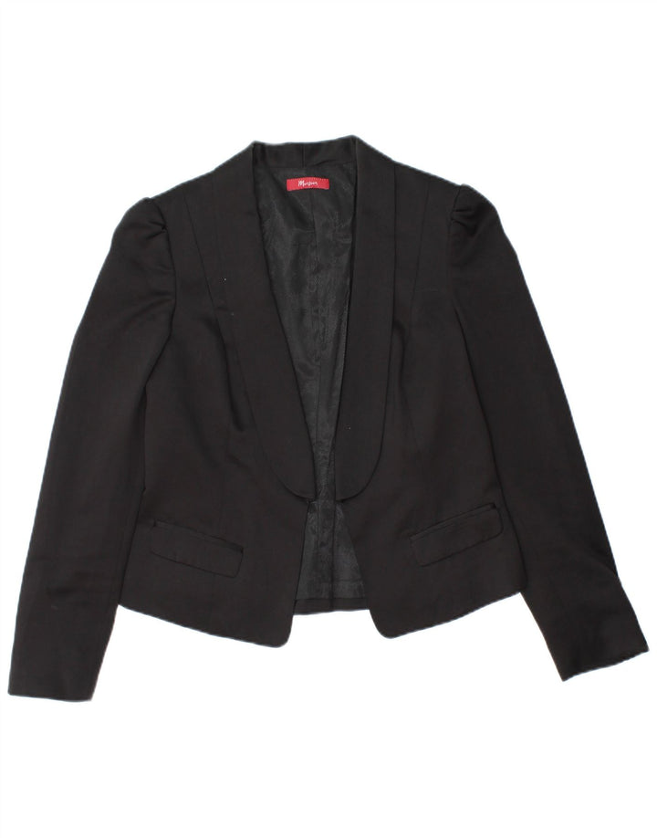 Jaqueta blazer feminina aberta MONSOON Reino Unido 10 poliéster preto pequeno